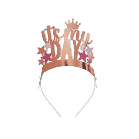 BLUSH BIRTHDAY FOIL PAPER TIARA