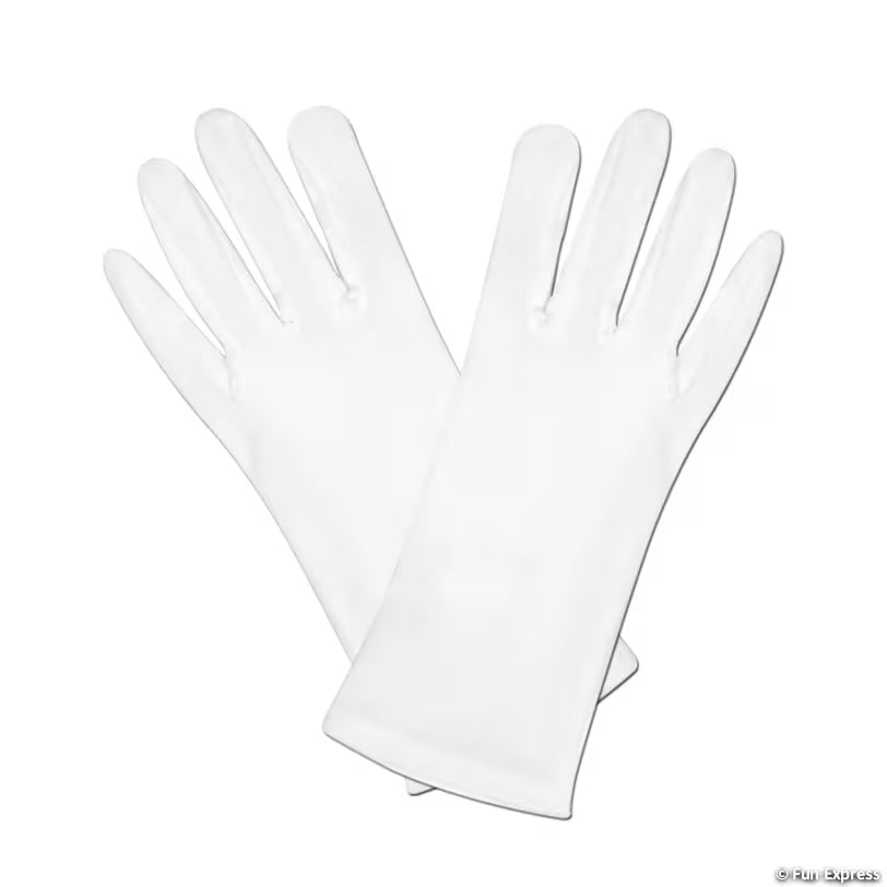 WHITE THEATRICAL GLOVES OSFM