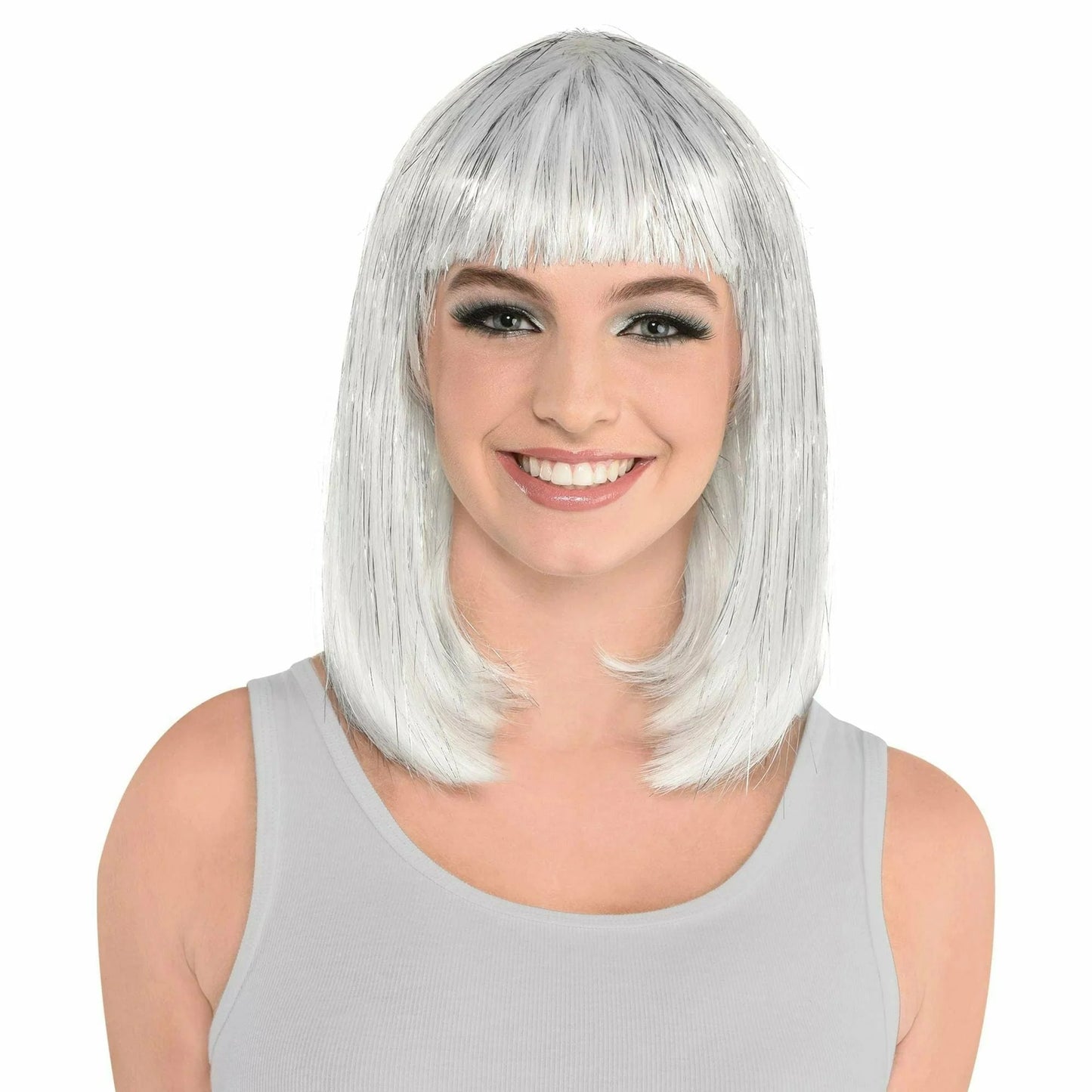 SILVER LONG BOB WIG