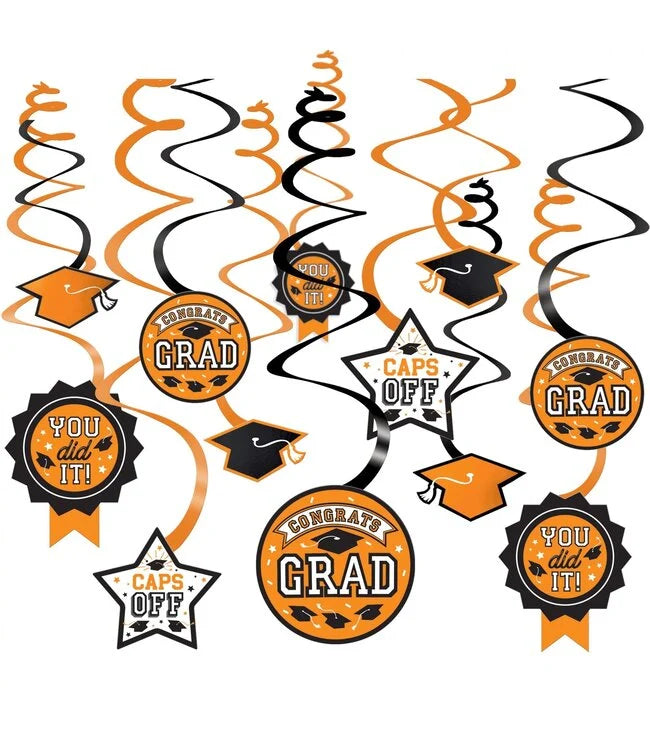 ORANGE GRAD SWIRL DECOR