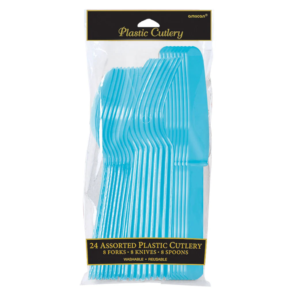 CARIBBEAN BLUE ASST CUTLERY