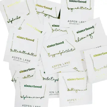 SORORITY GOLD SCRIPT NECKLACE