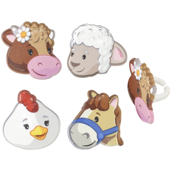 LITTLE PEOPLE FARM ANIMAL CUPCAKE RINGS