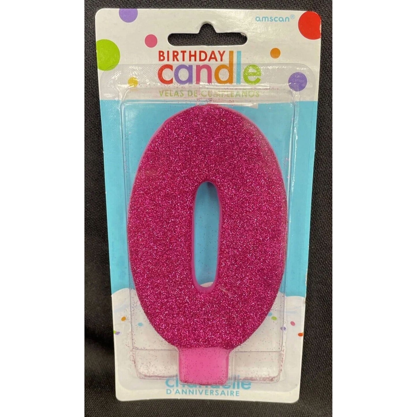 LARGE GLITTER CANDLE #0 PINK
