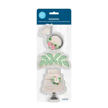 3 PC COOKIE CUTTER SET - WEDDING