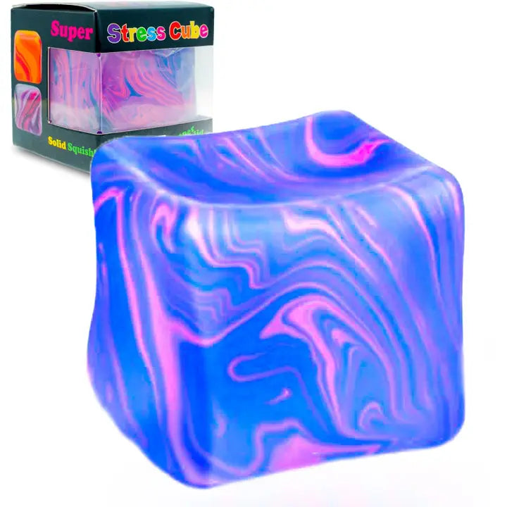 SWIRL STRESS CUBE SQUISH ASST COLORS