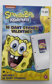 SPONGEBOB GIANT STICKER VALENTINES 16CT