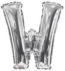 34" SILVER LETTER BALLOON W/HELIUM