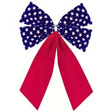 PATRIOTIC FLOCKED BOW MED