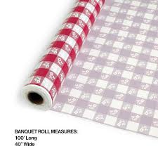 RED GINGHAM TABLE ROLL 100'