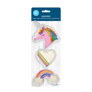 3 PC COOKIE CUTTER SET - UNICORN