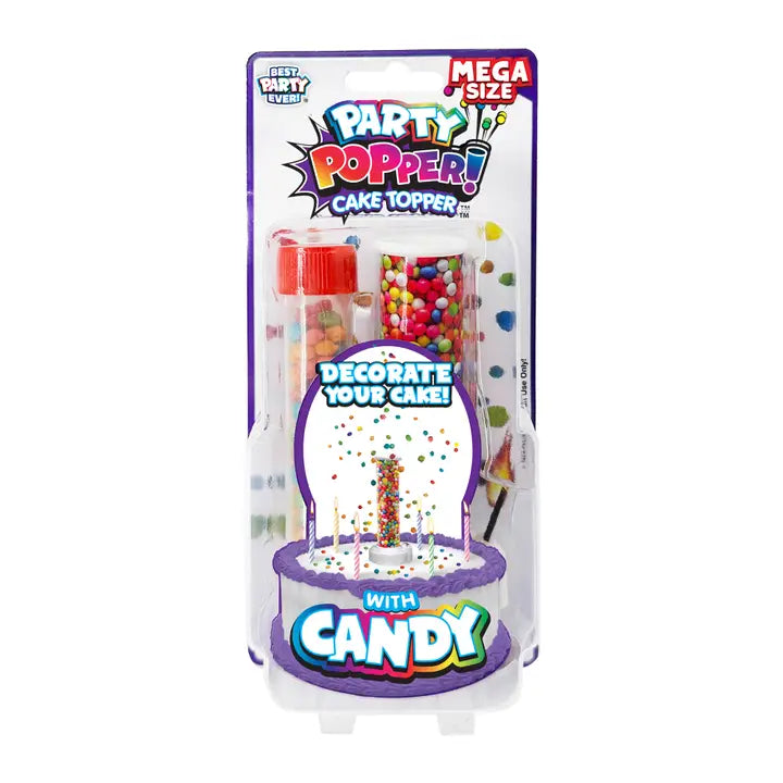 PARTY POPPER CAKE TOPPER W/ CANDY