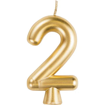 GOLD NUMERAL CANDLE 2