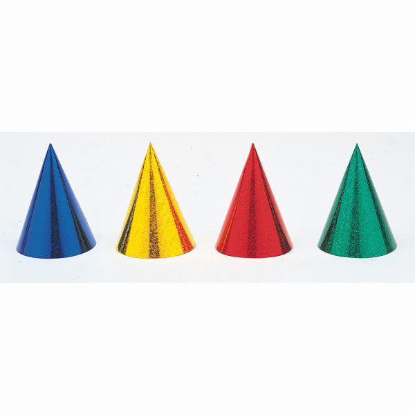 PRISMATIC PARTY HATS ASST 8 CT