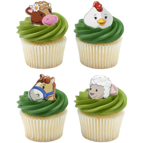 LITTLE PEOPLE FARM ANIMAL CUPCAKE RINGS