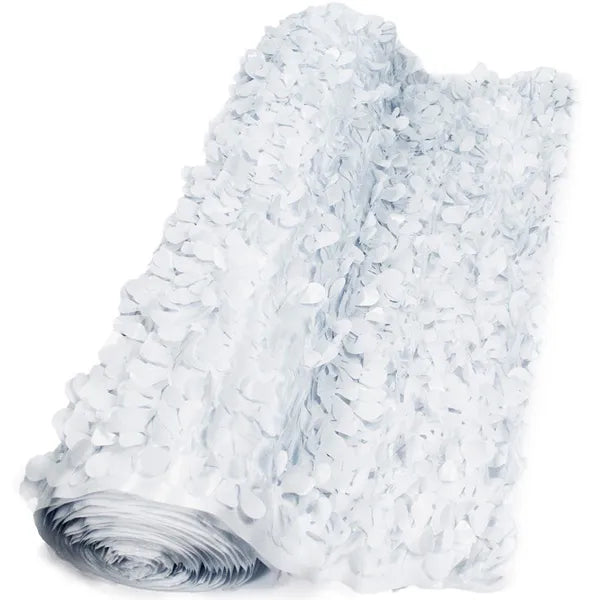 WHITE FLORAL SHEETING 5 YD