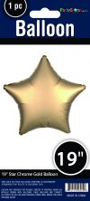 19" STAR MYLAR CHROME GOLD