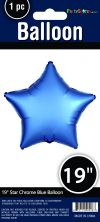 19" STAR MYLAR CHROME BLUE