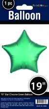 19" STAR MYLAR CHROME GREEN