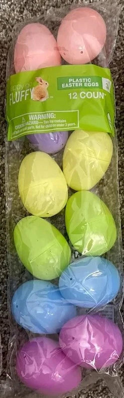 PLASTIC EASTER EGGS 12 CT