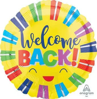 WELCOME BACK STRIPES 18" MYLAR
