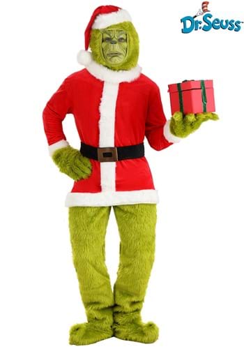 THE GRINCH SANTA OPEN FACE ADULT MED
