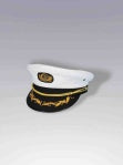 GOLD TRIM CAPTAIN HAT WHITE