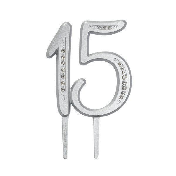 DIAMOND 15 MONOGRAM CAKE TOPPER