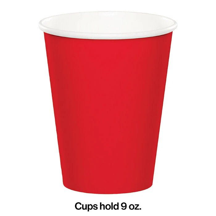 CLASSIC RED 9OZ PPR CUPS 24CT