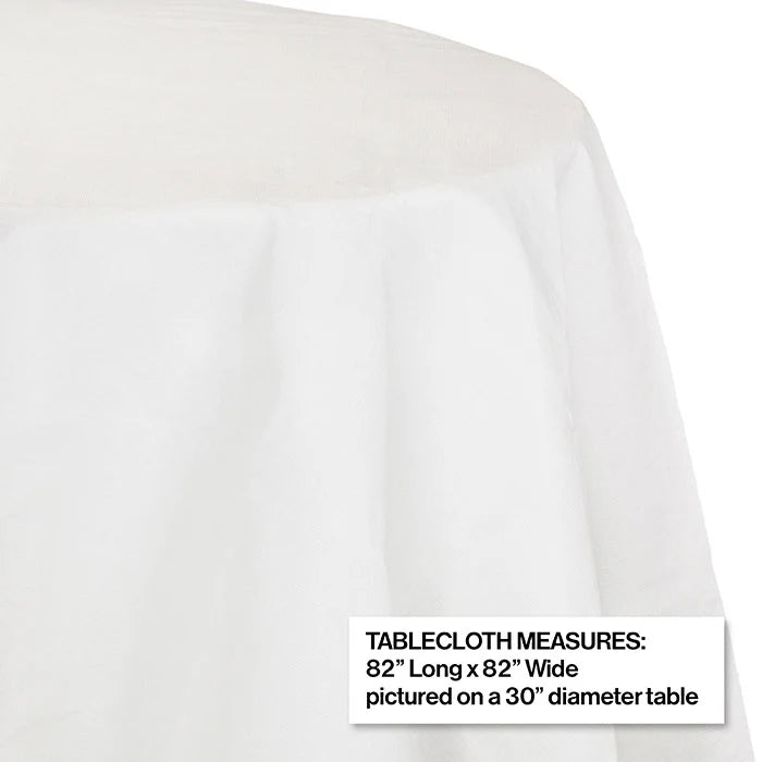 WHITE OCTY ROUND TABLECOVERS