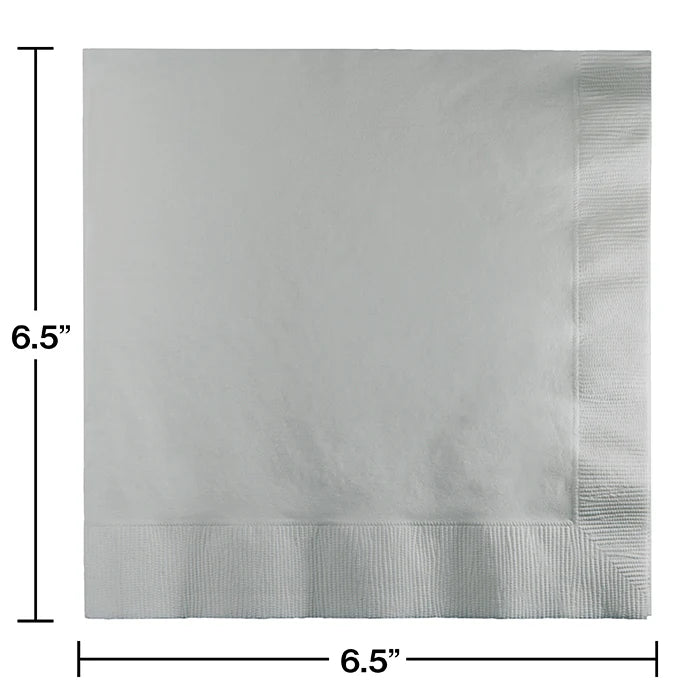SHIMMERING SILVER LUNCH NAPKIN 50CT
