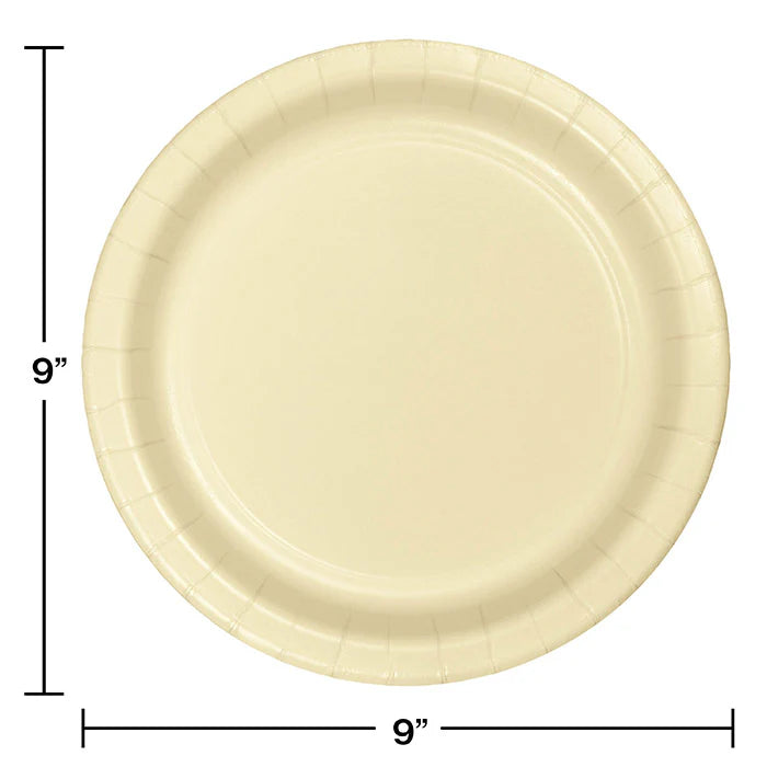 IVORY 9" PPR PLATE 24CT