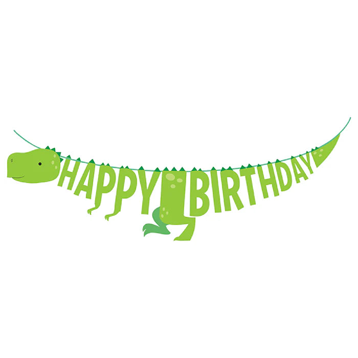 DINO PARTY SHAPED RIBBON BANNER