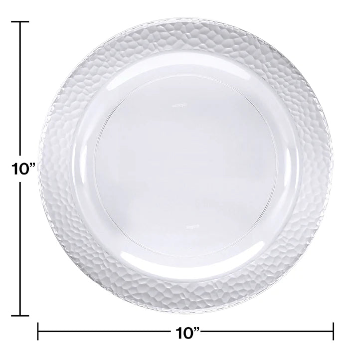 10.25" PL PLATES CLEAR PEBBLE