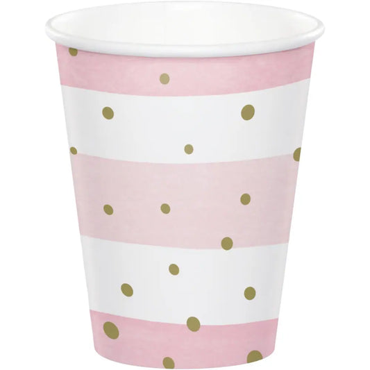 PINK GOLD CELEBRATION 9OZ CUPS