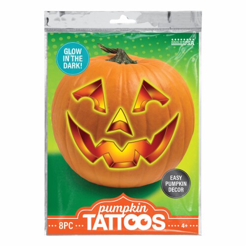 PUMPKIN FACE TATTOO 8PC
