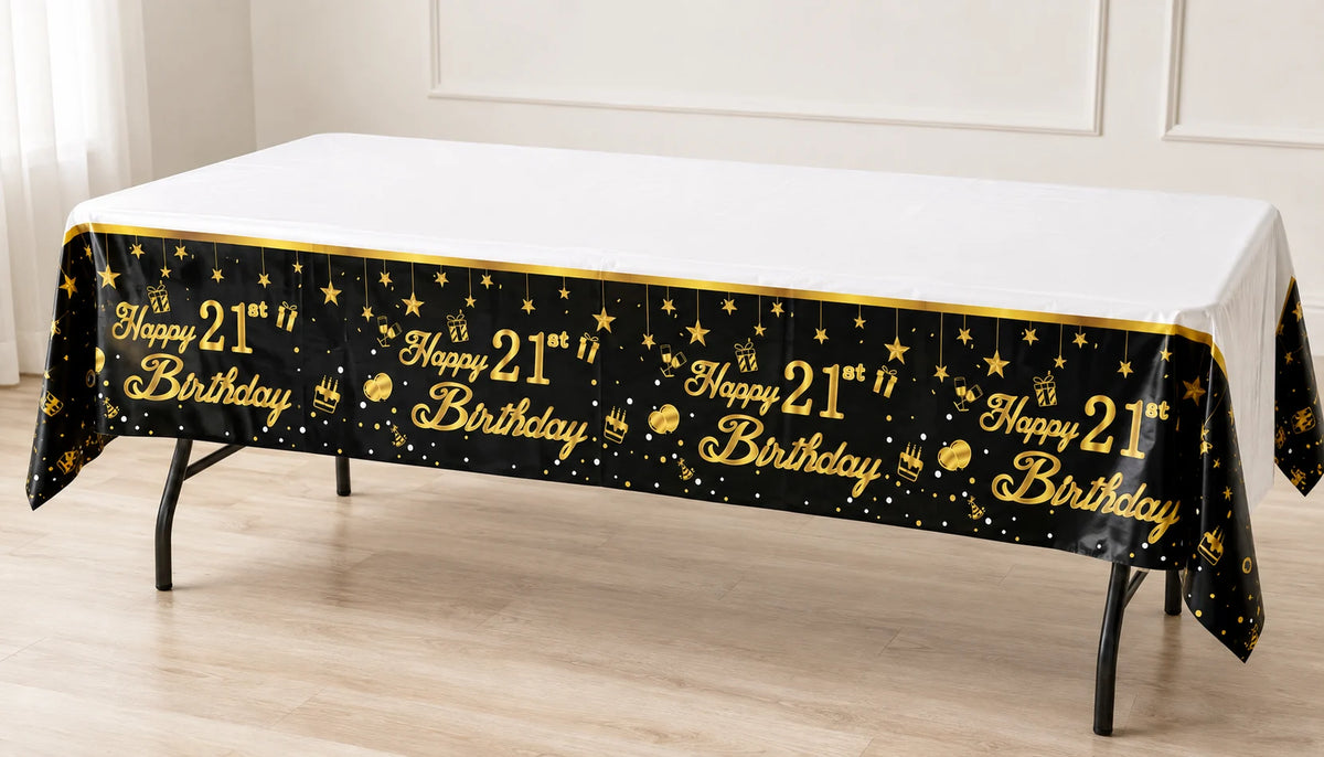 HAPPY 21ST BDAY PL TABLECOVER