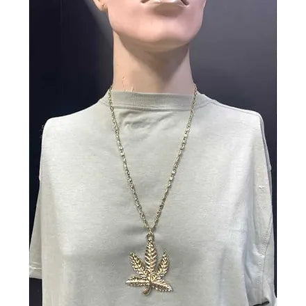 GOLD CHAIN W/ POT LEAF