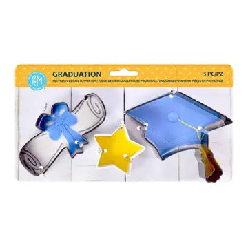 3 PC COOKIE CUTTER SET - GRADUATION