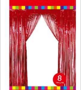 3'X8' FOIL CURTAIN RED