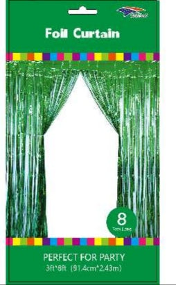 3'X8' FOIL CURTAIN EMERALD GREEN