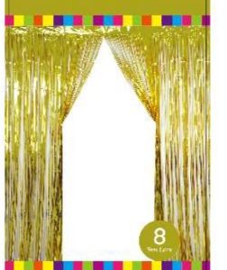 3'X8' FOIL CURTAIN GOLD