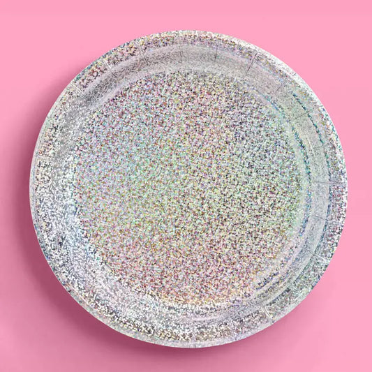 HOLO SHIMMER 9" PPR PLATES 25CT