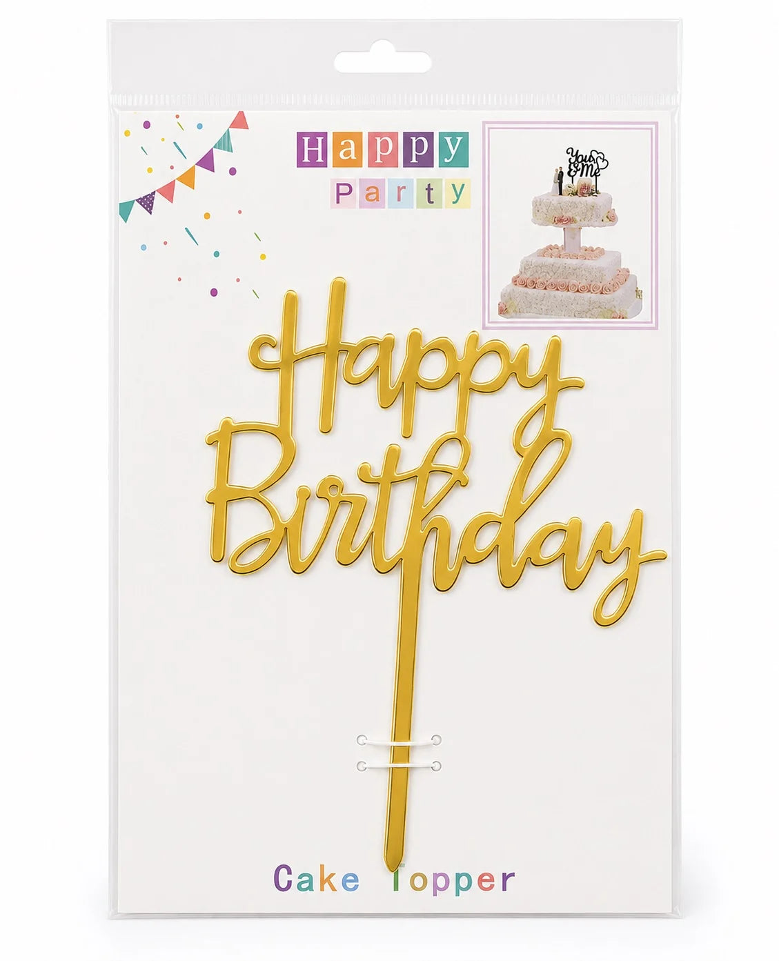 HAPPY BIRTHDAY CAKE TOPPER