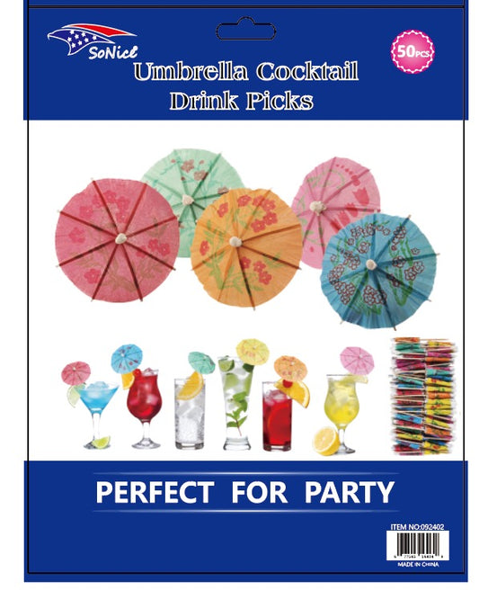 UMBRELLA COCKTAIL PICKS 50CT