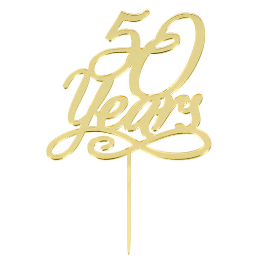 50 YEARS GOLD CAKE TOPPER