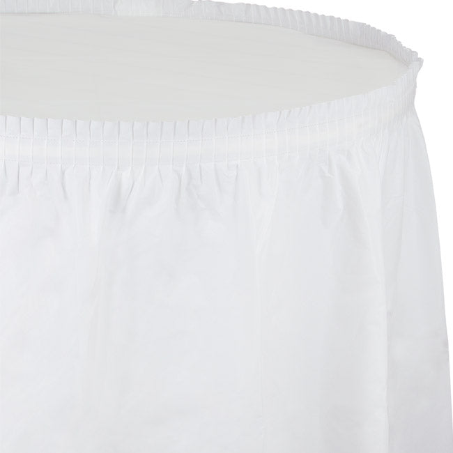 WHITE 14' PL TABLESKIRT