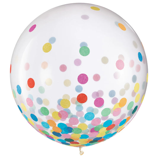 BRIGHT MULTI CONFETTI 24" LATEX 2PK