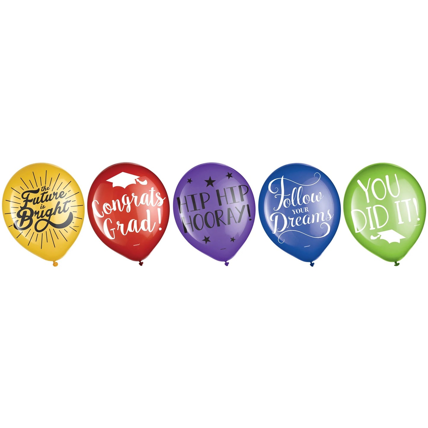 12" LATEX GRAD BALLOON MULTI