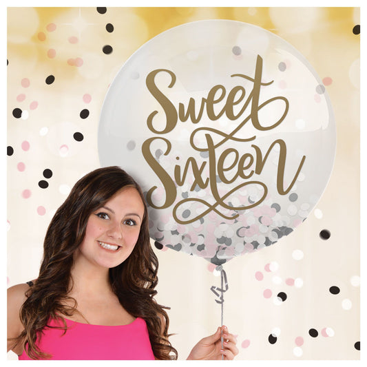 SWEET 16 24" CONFETTI LATEX